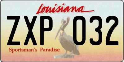 LA license plate ZXP032
