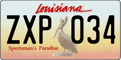 LA license plate ZXP034