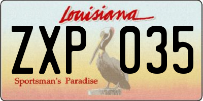 LA license plate ZXP035