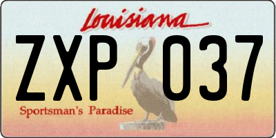 LA license plate ZXP037