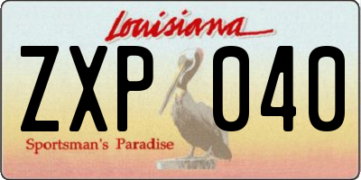 LA license plate ZXP040