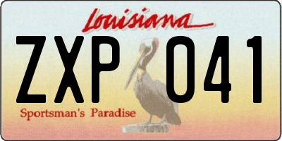 LA license plate ZXP041