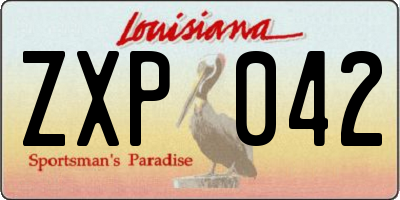 LA license plate ZXP042