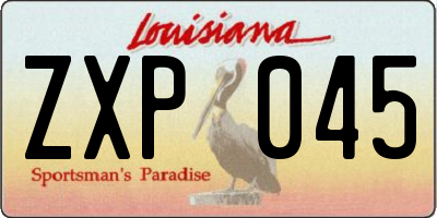 LA license plate ZXP045