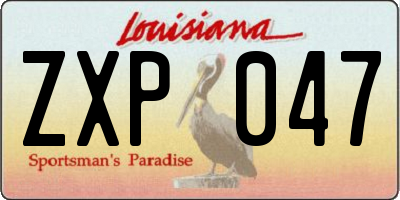 LA license plate ZXP047