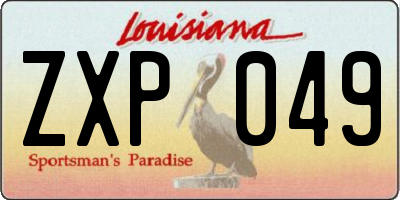 LA license plate ZXP049