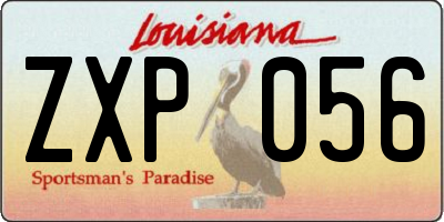 LA license plate ZXP056