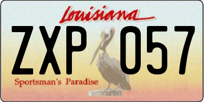 LA license plate ZXP057