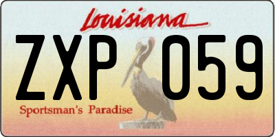 LA license plate ZXP059