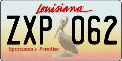 LA license plate ZXP062