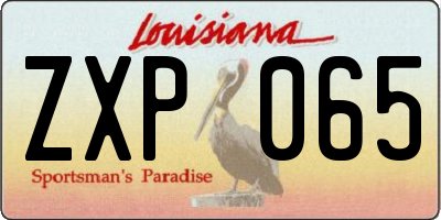 LA license plate ZXP065