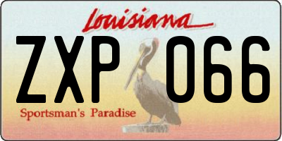 LA license plate ZXP066