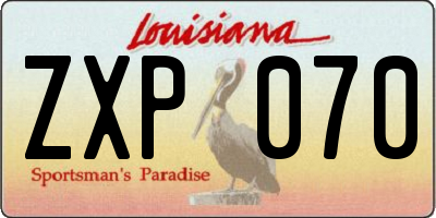 LA license plate ZXP070