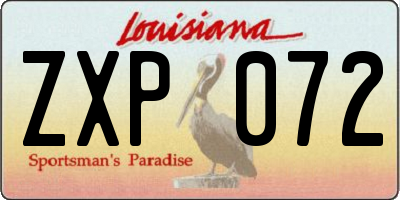 LA license plate ZXP072