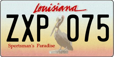 LA license plate ZXP075