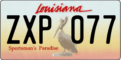 LA license plate ZXP077