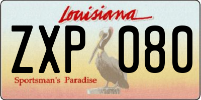 LA license plate ZXP080