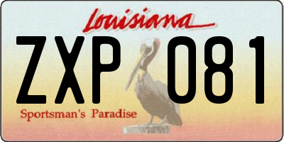 LA license plate ZXP081