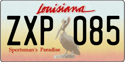 LA license plate ZXP085