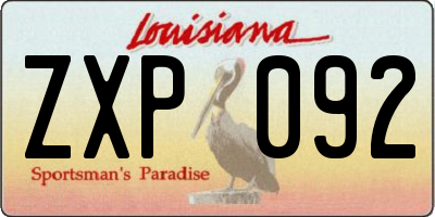 LA license plate ZXP092