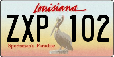 LA license plate ZXP102