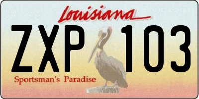 LA license plate ZXP103