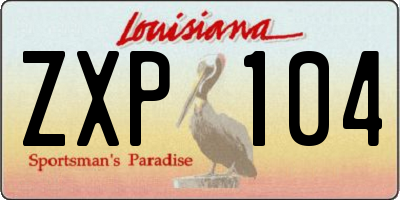 LA license plate ZXP104