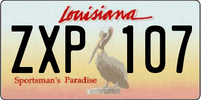 LA license plate ZXP107