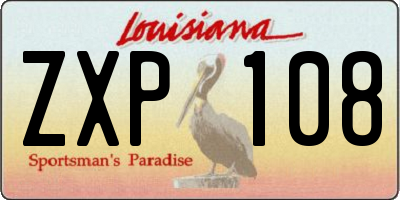 LA license plate ZXP108