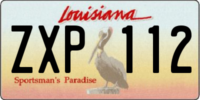 LA license plate ZXP112