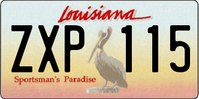 LA license plate ZXP115