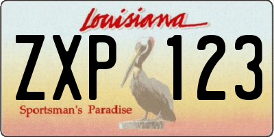 LA license plate ZXP123