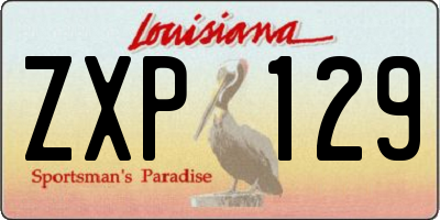 LA license plate ZXP129