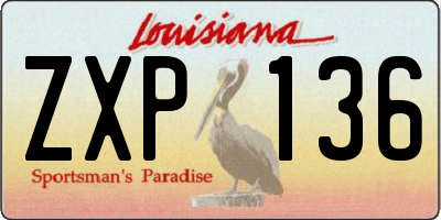 LA license plate ZXP136