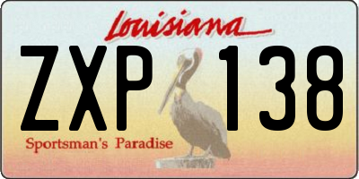 LA license plate ZXP138