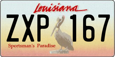 LA license plate ZXP167