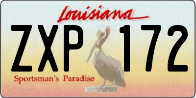 LA license plate ZXP172