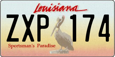 LA license plate ZXP174