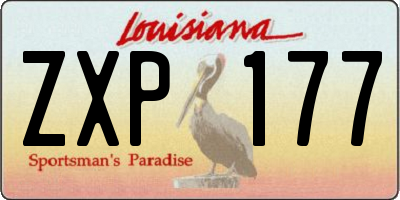 LA license plate ZXP177