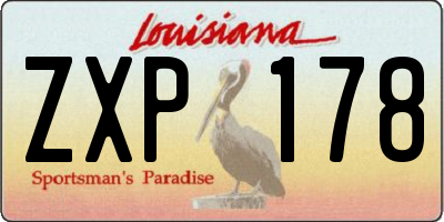 LA license plate ZXP178