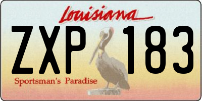 LA license plate ZXP183