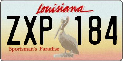 LA license plate ZXP184