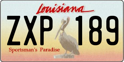 LA license plate ZXP189