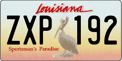 LA license plate ZXP192