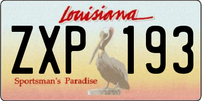 LA license plate ZXP193