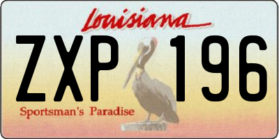 LA license plate ZXP196