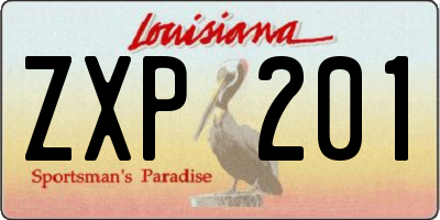 LA license plate ZXP201
