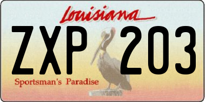 LA license plate ZXP203