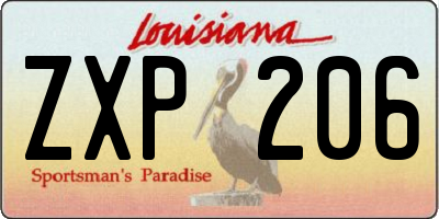 LA license plate ZXP206