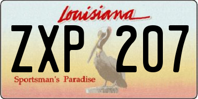 LA license plate ZXP207